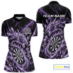 Custom Icy Purple Cyrstal Ice Dragon Dart Team Quarter-Zip Shirt, Dart Jersey