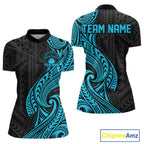 Custom Black And Turquoise Tribal Bowling Quarter-Zip Shirt, Team League Shirt