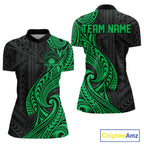 Custom Black And Green Tribal Bowling Quarter-Zip Shirt, Bowling Team League Shirt