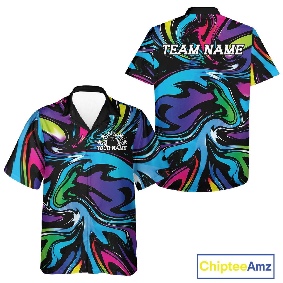 Custom Colorful Bowling Tournament And Hawaiian Shirt, Bowling League Shirt Team Jerseys