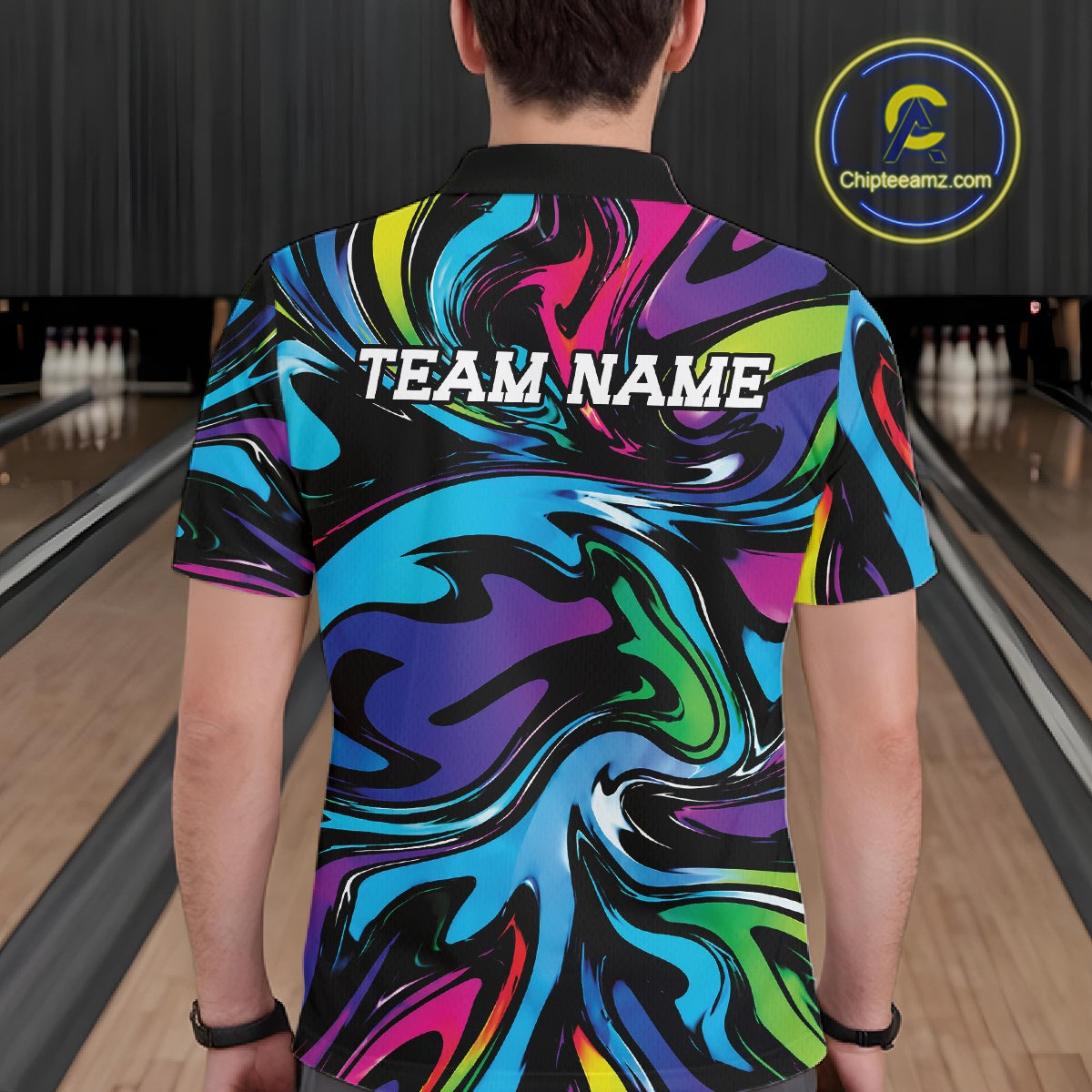 Custom Colorful Bowling Tournament Polo Shirt, Bowling League Shirt Team Jerseys