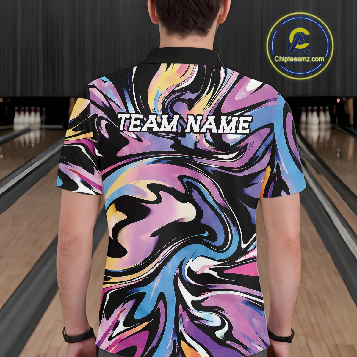 Custom Colorful Bowling Tournament Polo Shirt, Bowling League Shirt Team Jerseys