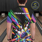 Custom Colorful Bowling Team Polo Shirt, Bowling Tournament Jersey Bowler Gift