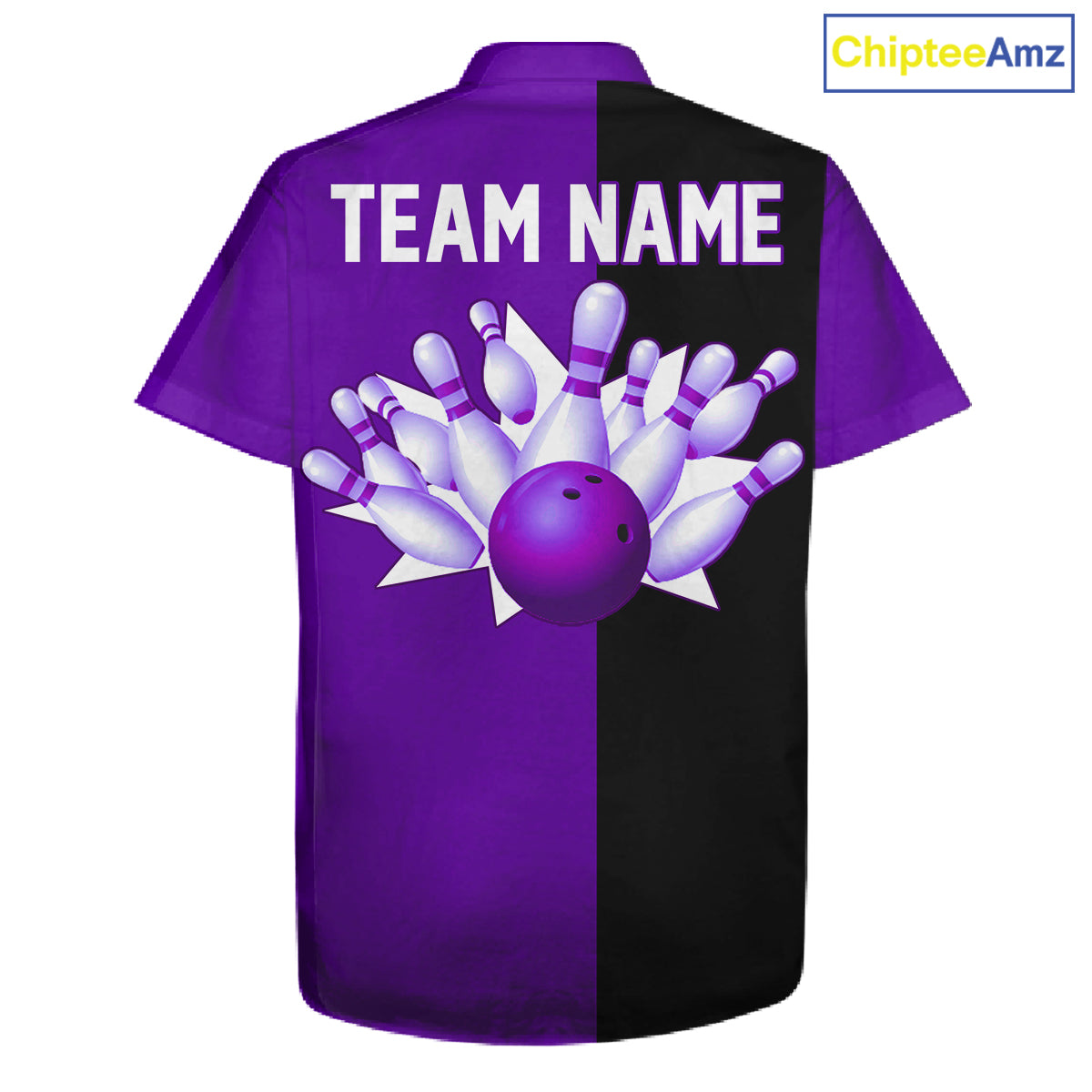 Purple and Black retro vintage Bowling Hawaiian Shirt custom Bowling team jerseys