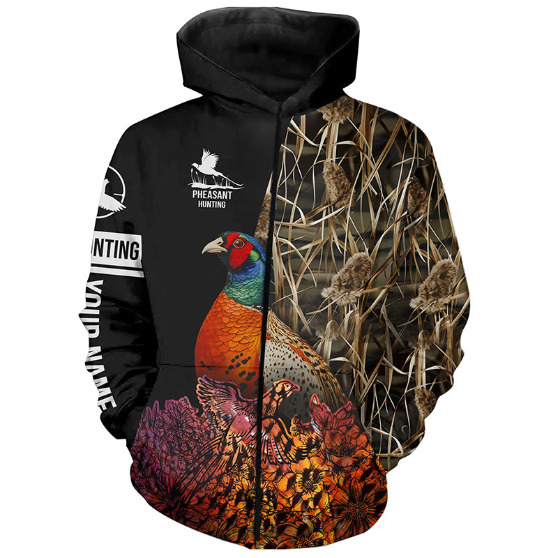 Pheasant Hunting Camo Customize Name 3D All Over Printed Shirts Personalized Hunting gifts