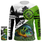 Bluegill Fishing green performance fishing shirt Custom Bluegill fishing shirts jerseys