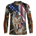 American Flag Coyote hunting predator camouflage Customize Name hunting clothes