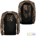 Duck hunting Waterfowl Camo American flag Custom 3D All Over Printed Shirts Personalized Hunting gift