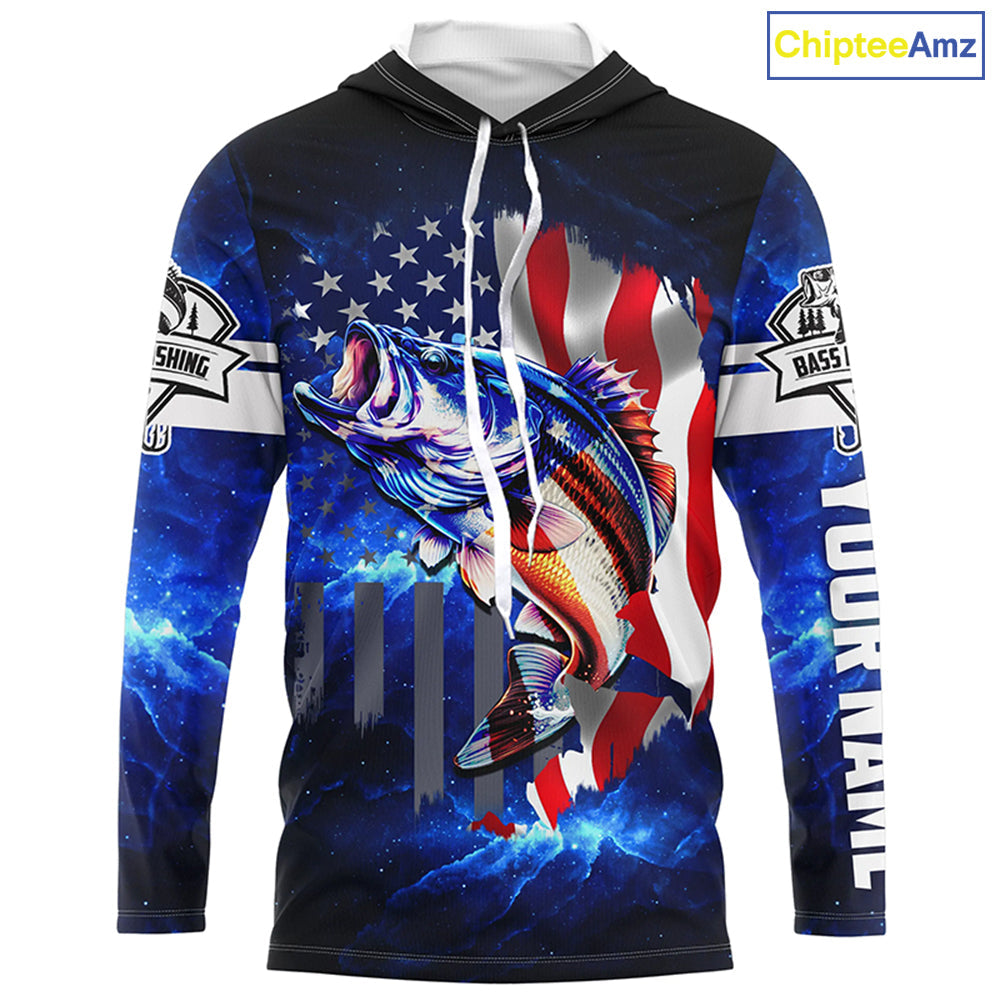 Bass Fishing 3D American Flag patriotic Customize Bass fishing jerseys - personalized fishing gift