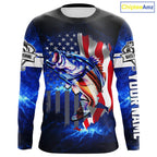 Bass Fishing 3D American Flag patriotic Customize Bass fishing jerseys - personalized fishing gift