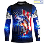 Bass Fishing 3D American Flag patriotic Customize Bass fishing jerseys - personalized fishing gift