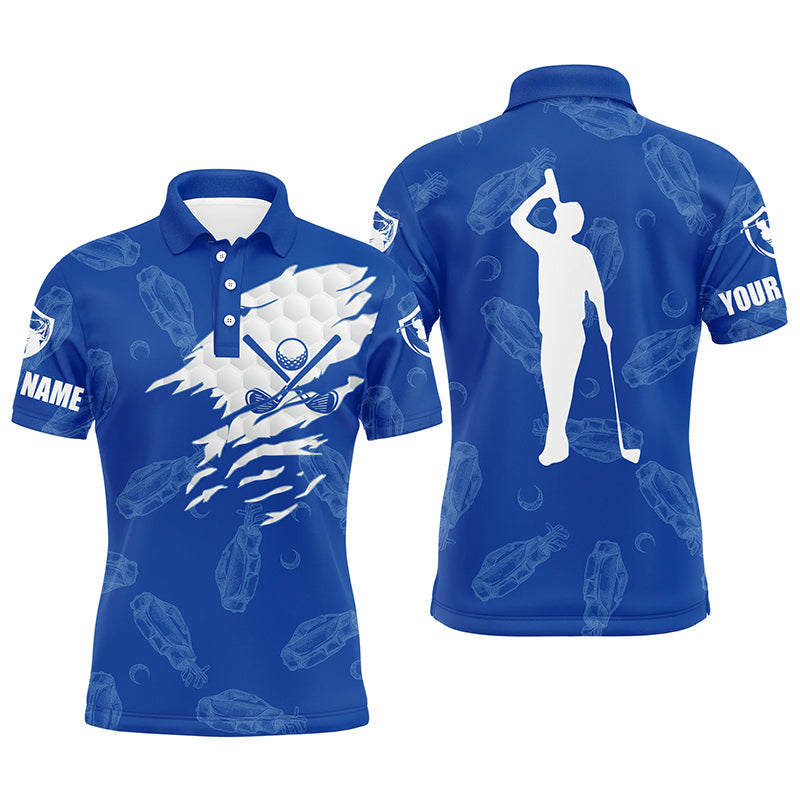 golf polo shirt custom name golf clubs pattern shirt