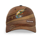 Brown trout fishing hats, custom name baseball best trout fisherman fishing hats