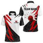 Black and White Bowling Polo, Quarter Zip Shirt Custom Lightning Team bowling jerseys