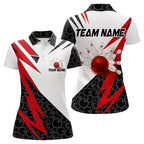 Black and White Bowling Polo, Quarter Zip Shirt Custom Lightning Team bowling jerseys