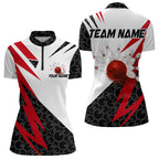 Black and White Bowling Polo, Quarter Zip Shirt Custom Lightning Team bowling jerseys
