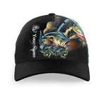 Largemouth Bass fishing green Custom fishing hat Unisex Fishing Baseball Angler hat cap