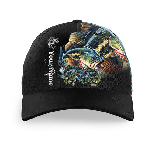 Largemouth Bass fishing green Custom fishing hat Unisex Fishing Baseball Angler hat cap