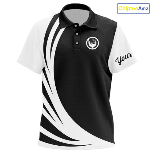golf polo shirts custom name black and white golf shirt, team golf shirts