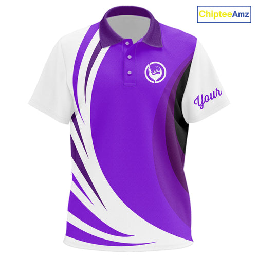 golf polo shirts custom name purple and white golf shirt, team golf shirts