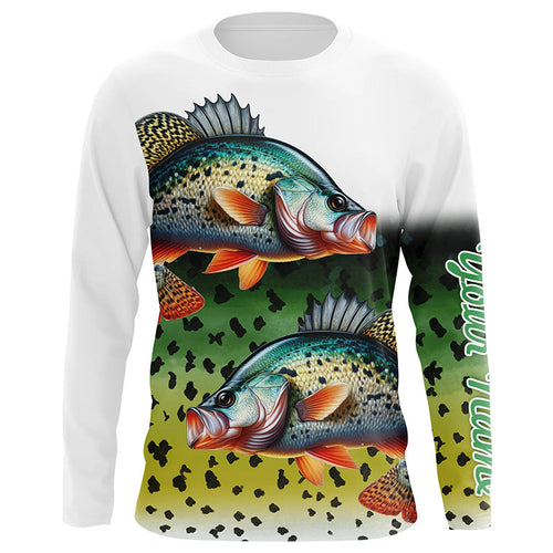 Crappie Fishing Green scales Customize Name 3D All Over Printed Shirts, Personalized Fishing Gift