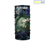 Crappie Fishing blue camo fishing team crappie Custom name Long Sleeve UV protection fishing shirts