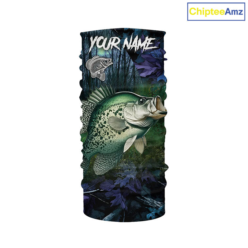 Crappie Fishing blue camo fishing team crappie Custom name Long Sleeve UV protection fishing shirts