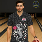 Funny storm tornado Black Camo Bowling Hawaiian Shirts Custom Bowling Team Button up shirt