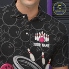 Funny storm tornado Black Camo Bowling Polo, 1/4 Zip Shirts Custom Bowling Team Jerseys