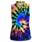 sleeveless polo shirts with tie dye pattern custom name pattern golf shirt, golf tops