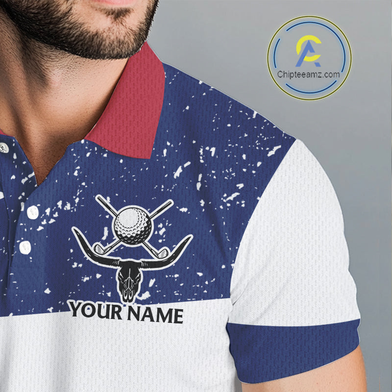 Grunge Texas Flag Golf Polo Shirts Custom patriotic Texas Team Golf outfit