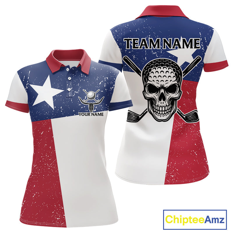 Grunge Texas Flag Golf Polo Shirts Custom patriotic Texas Team Golf outfit