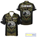 Black green camo Hawaiian bowling shirts Custom bowling team league jerseys