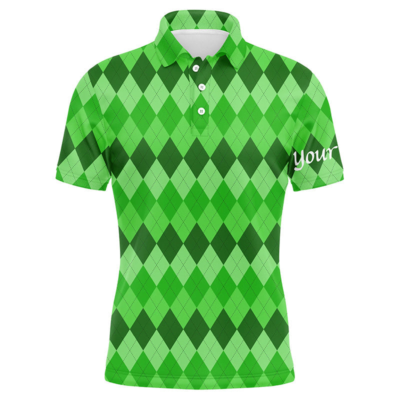 golf polo shirts green argyle pattern golf shirts custom team golf polo St Patrick day
