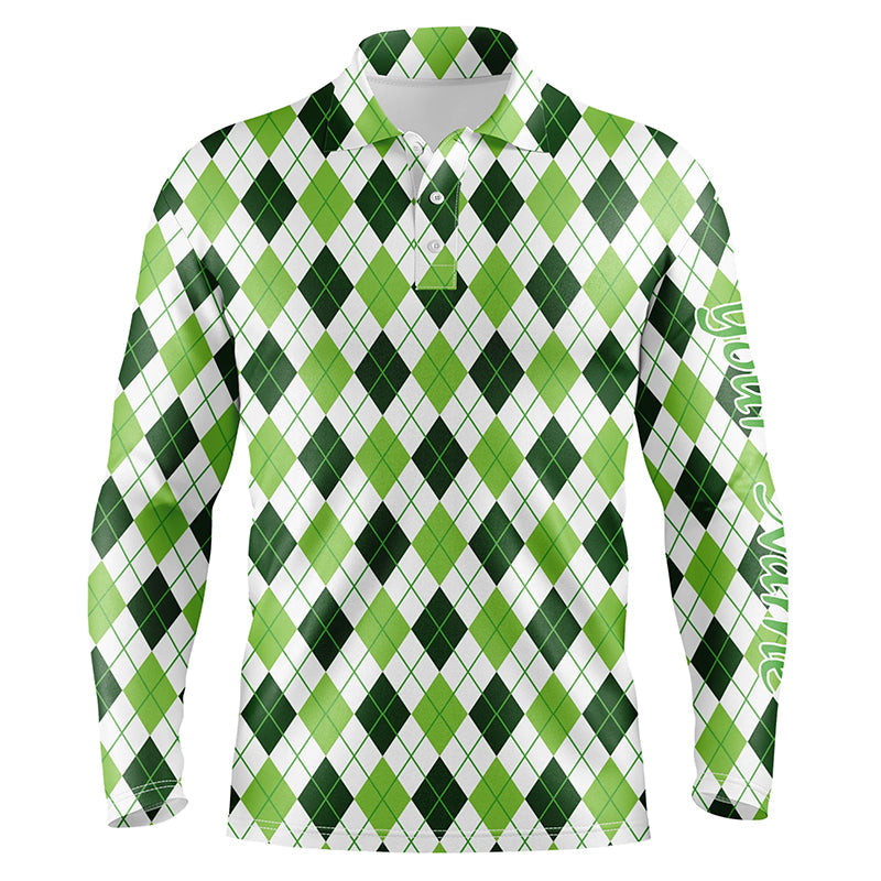 golf polo shirts green argyle St Patrick's Day pattern golf shirts custom team golf polo