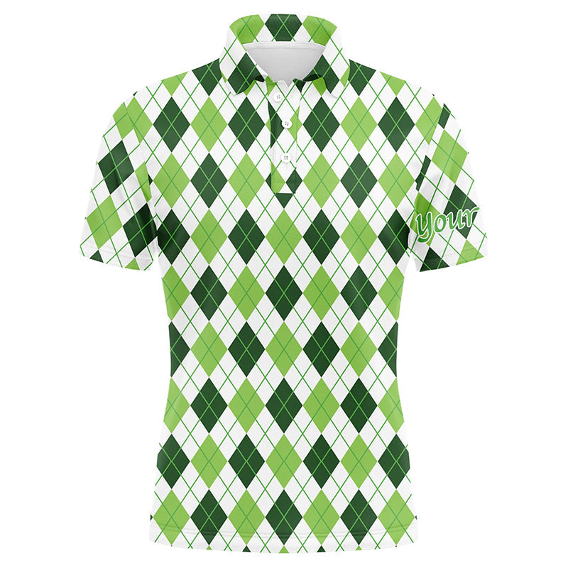 golf polo shirts green argyle St Patrick's Day pattern golf shirts custom team golf polo