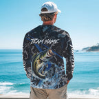 Custom Largemouth Bass Fishing Camo Long Sleeve Fishing Shirts, Personalized Bass Fishing Team Jerseys