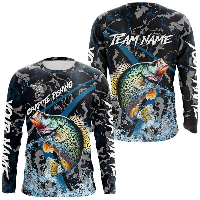 Custom Crappie Fishing Long Sleeve Fishing Shirts, Personalized Crappie Fishing Team Jerseys NQS