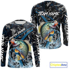 Custom Crappie Fishing Long Sleeve Fishing Shirts, Personalized Crappie Fishing Team Jerseys NQS