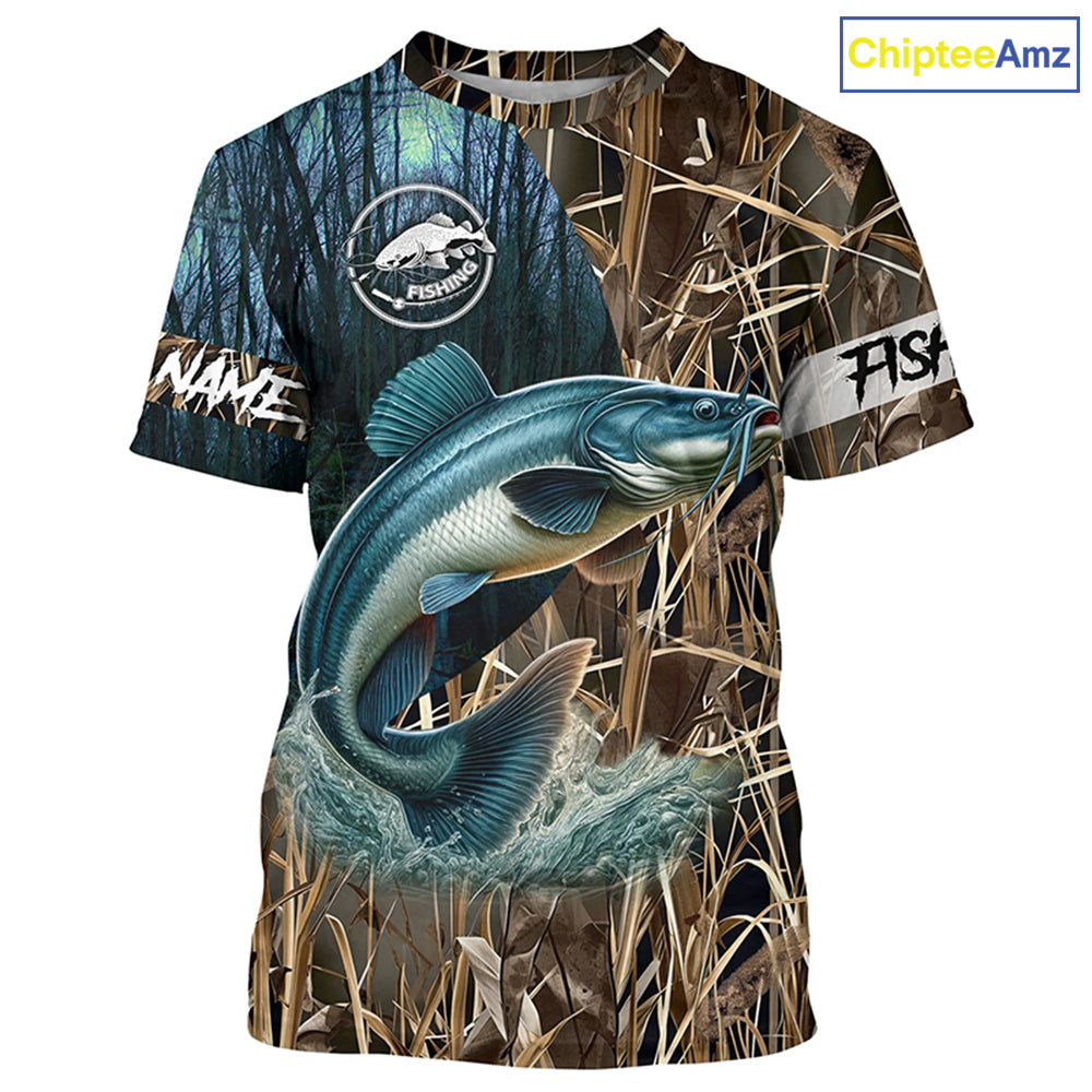 Catfish Fishing Customize Name 3D All Over Printed Shirts,, Personalized Fishing Gift