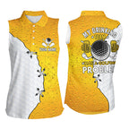 sleeveless polo shirt custom My drinking team has a golfing problem,beer pattern golf team shirt