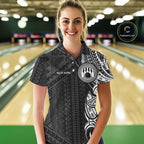 Black and White Tribal pattern Bowling Shirts Custom Bowling outfit Team bowling jerseys