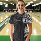 Black and White Tribal pattern Bowling Shirts Custom Bowling outfit Team bowling jerseys