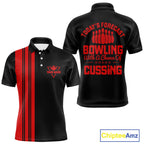 Black and Red retro Bowling shirts custom Today's forecast bowling with a chance of cussing