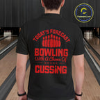 Black and Red retro Bowling shirts custom Today's forecast bowling with a chance of cussing