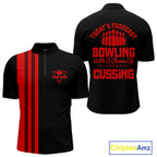 Black and Red retro Bowling shirts custom Today's forecast bowling with a chance of cussing