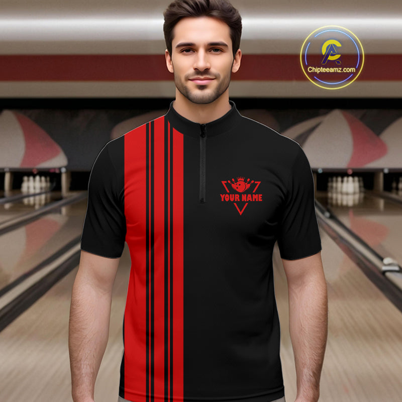 Black and Red retro Bowling shirts custom Today's forecast bowling with a chance of cussing