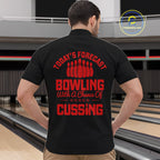 Black and Red retro Bowling shirts custom Today's forecast bowling with a chance of cussing
