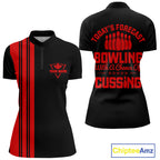 Black and Red retro Bowling shirts custom Today's forecast bowling with a chance of cussing