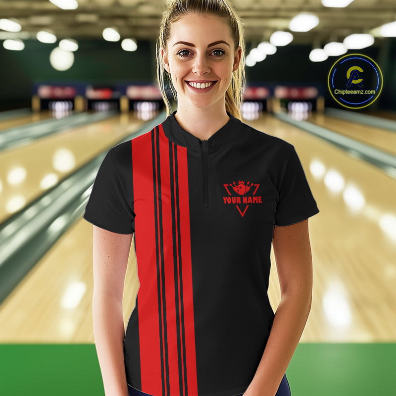 Black and Red retro Bowling shirts custom Today's forecast bowling with a chance of cussing